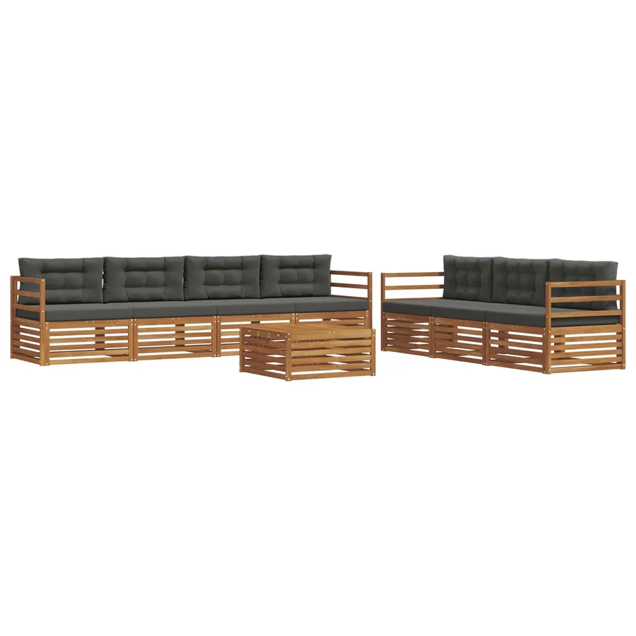 Ensemble de canapés d'extérieur 8 pcs Naturel et Anthracite - 2
