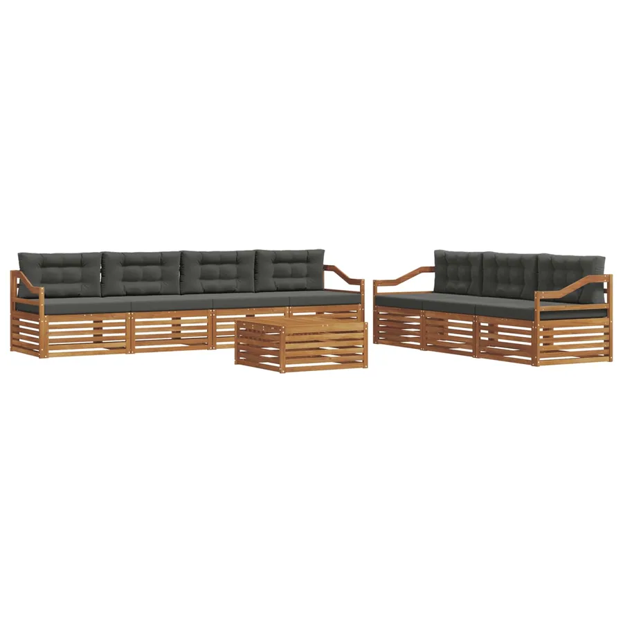 Ensemble de canapés d'extérieur 8 pcs Naturel et Anthracite - 2