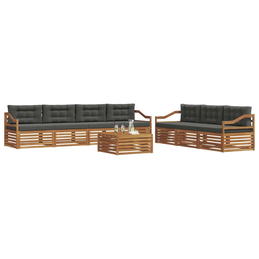 Ensemble de canapés d'extérieur 8 pcs Naturel et Anthracite - 3