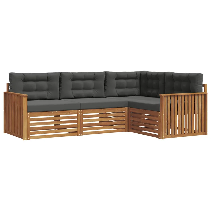Ensemble de canapés d'extérieur 4 pcs Naturel et Anthracite - 2