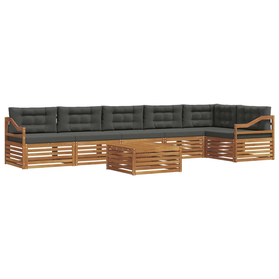 Ensemble de canapés d'extérieur 7 pcs Naturel et Anthracite - 2