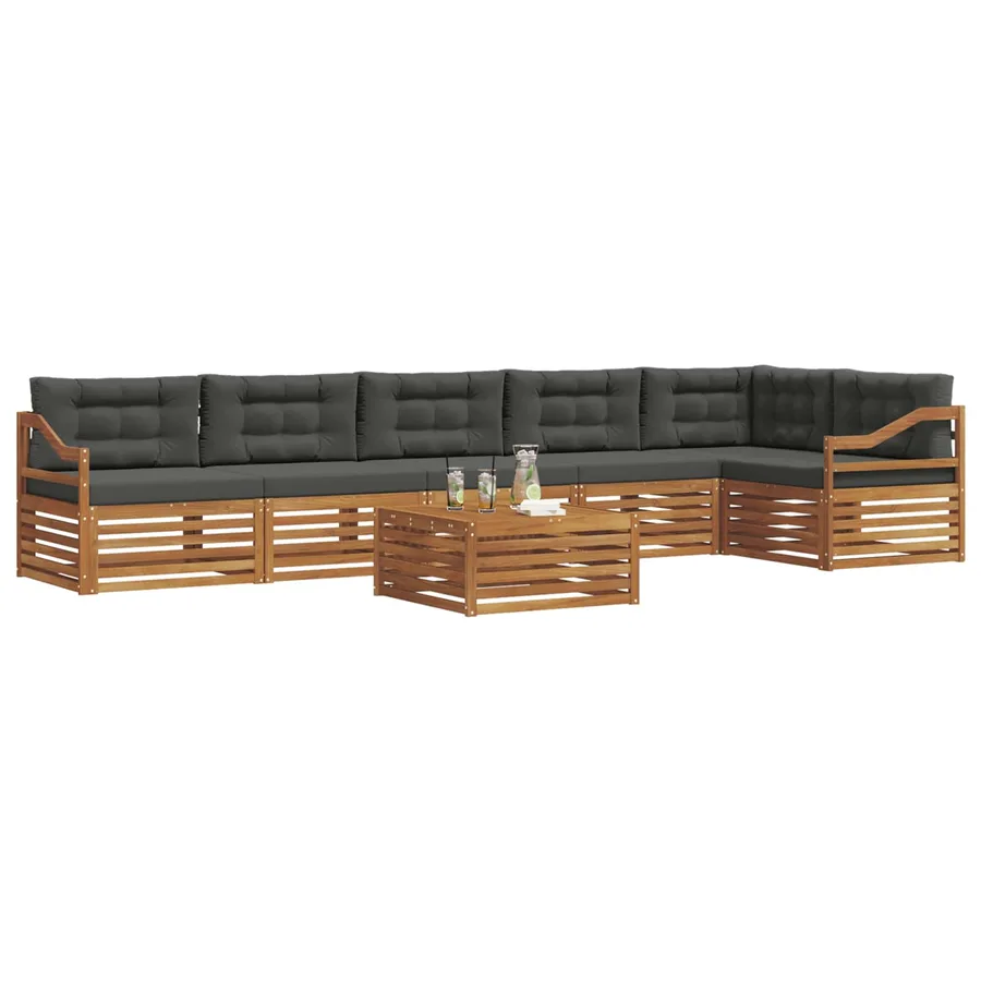 Ensemble de canapés d'extérieur 7 pcs Naturel et Anthracite - 3