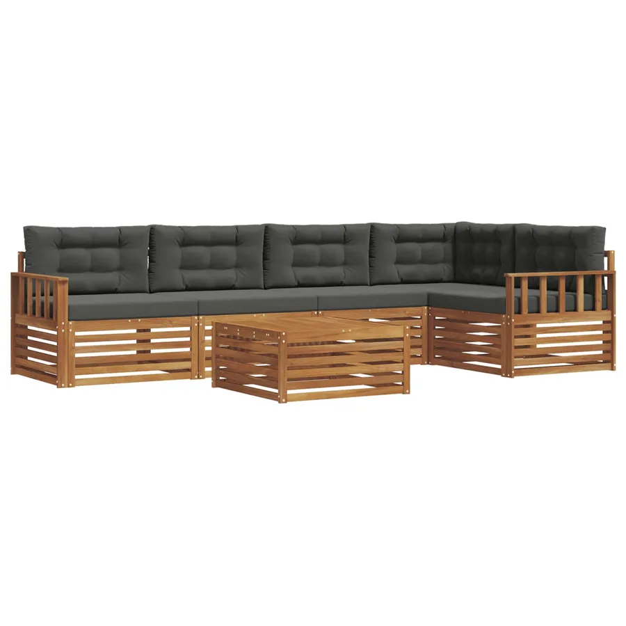 Ensemble de canapés d'extérieur 6 pcs Naturel et Anthracite - 2