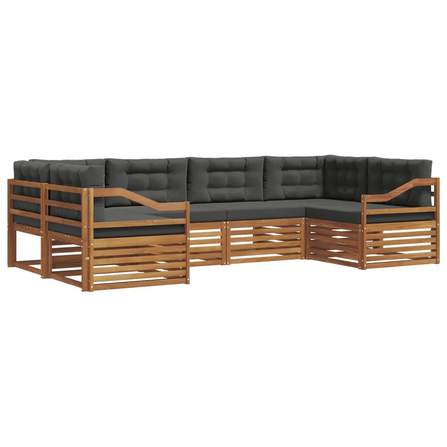 Ensemble de canapés d'extérieur 6 pcs Naturel et Anthracite - 2