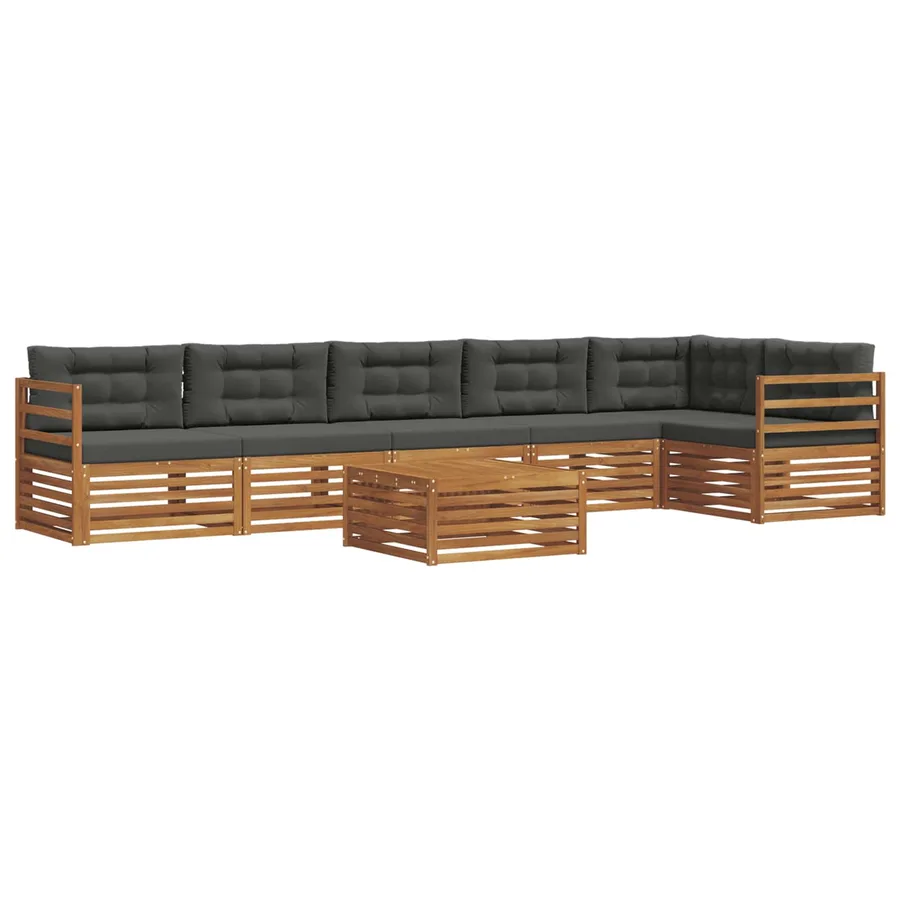 Ensemble de canapés d'extérieur 7 pcs Naturel et Anthracite - 2
