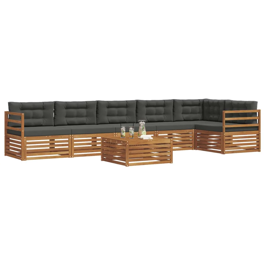 Ensemble de canapés d'extérieur 7 pcs Naturel et Anthracite - 3