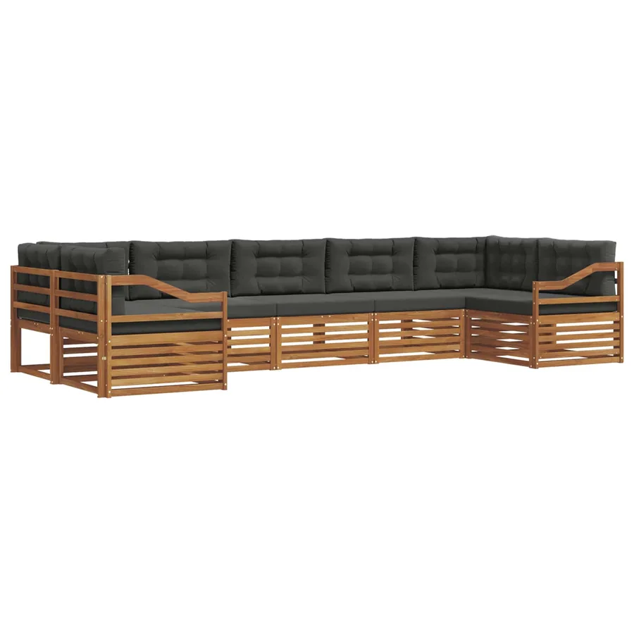 Ensemble de canapés d'extérieur 7 pcs Naturel et Anthracite - 2