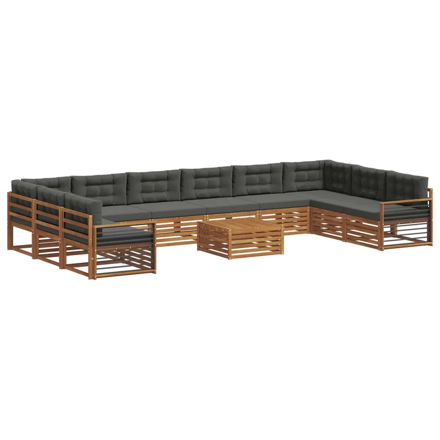 Ensembles de canapés avec coussin 11 pcs Naturel et Anthracite - 2