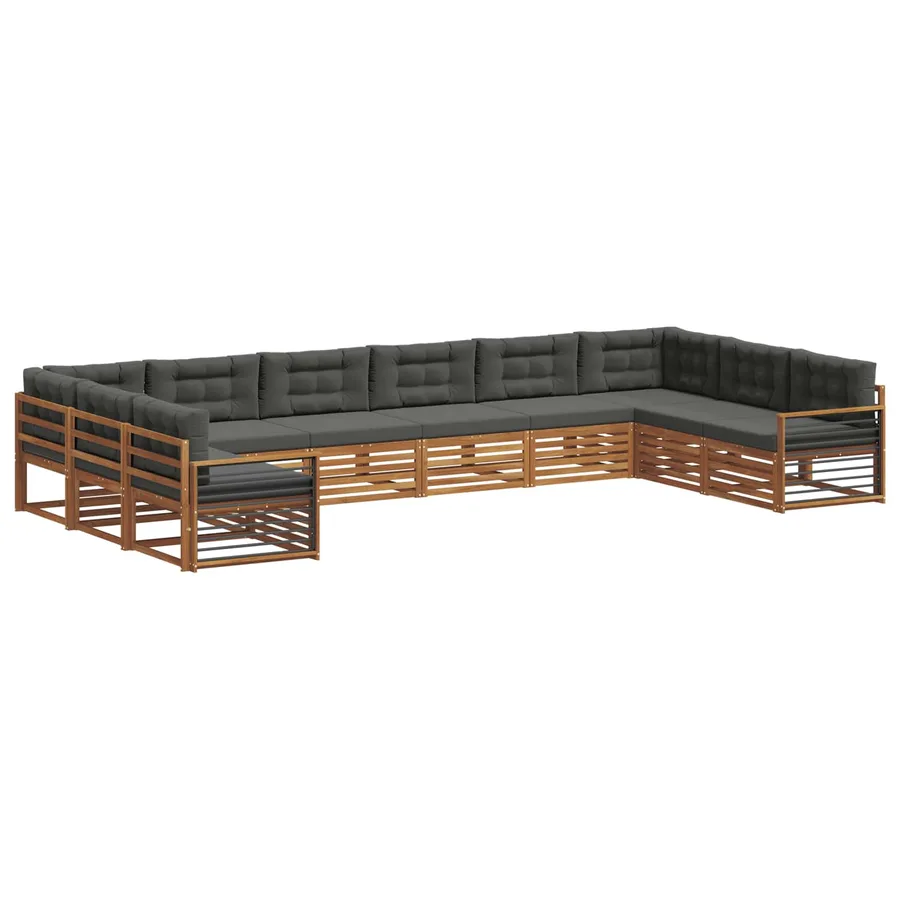 Ensembles de canapés avec coussin 11 pcs Naturel et Anthracite - 2