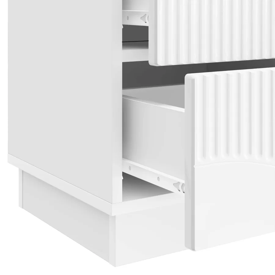 Cabinet de chevet 2 pcs Blanc brillant 43 x 34,5 x 44,5 cm - 11