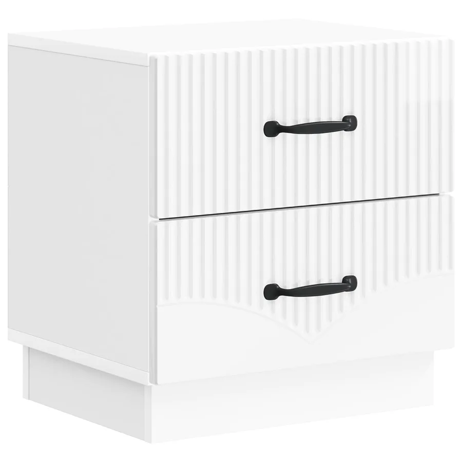 Cabinet de chevet 2 pcs Blanc brillant 43 x 34,5 x 44,5 cm - 5