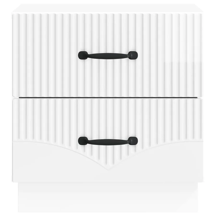 Cabinet de chevet 2 pcs Blanc brillant 43 x 34,5 x 44,5 cm - 7