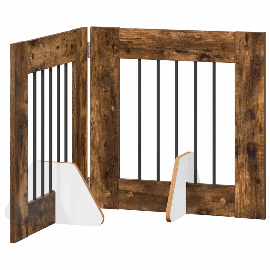 Porte de chien pliable avec supports 2 pcs Chêne fumé 120,5 cm - 2