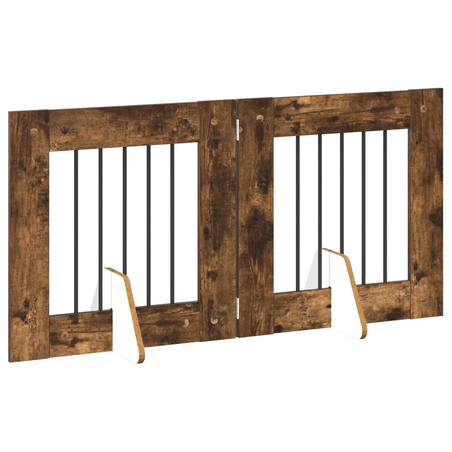 Porte de chien pliable avec supports 2 pcs Chêne fumé 120,5 cm - 3