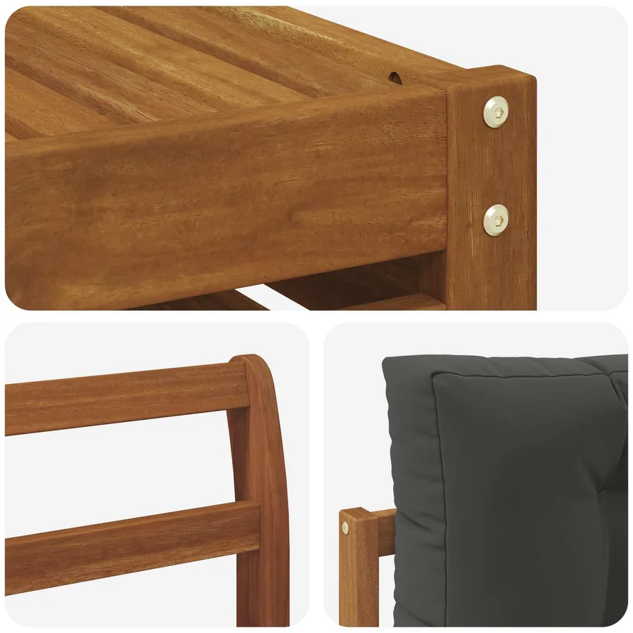 Ensemble de canapés d'extérieur 10 pcs Naturel et Anthracite - 7