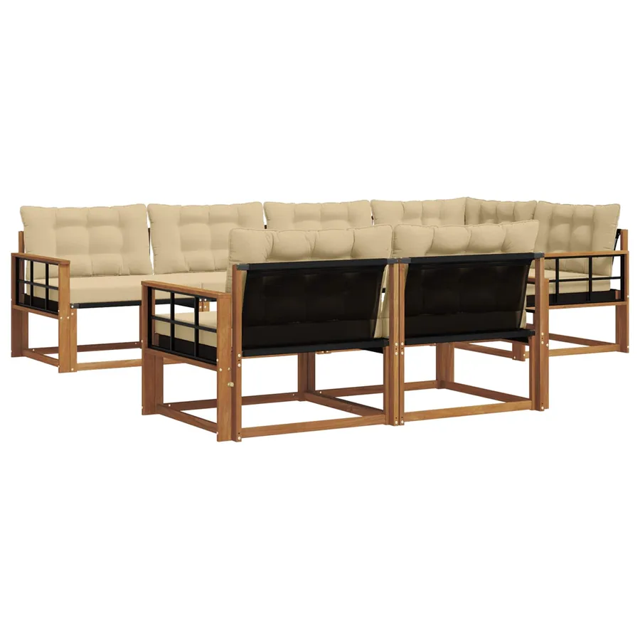 Ensemble de canapés d'extérieur 7 pcs Naturel et Beige - 2