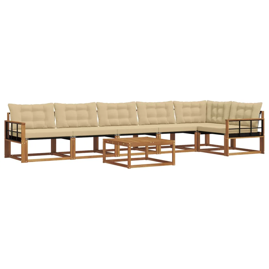 Ensemble de canapés d'extérieur 7 pcs Naturel et Beige - 2
