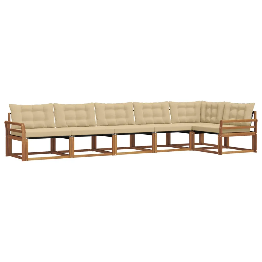 Ensemble de canapés d'extérieur 6 pcs Naturel et Beige - 2