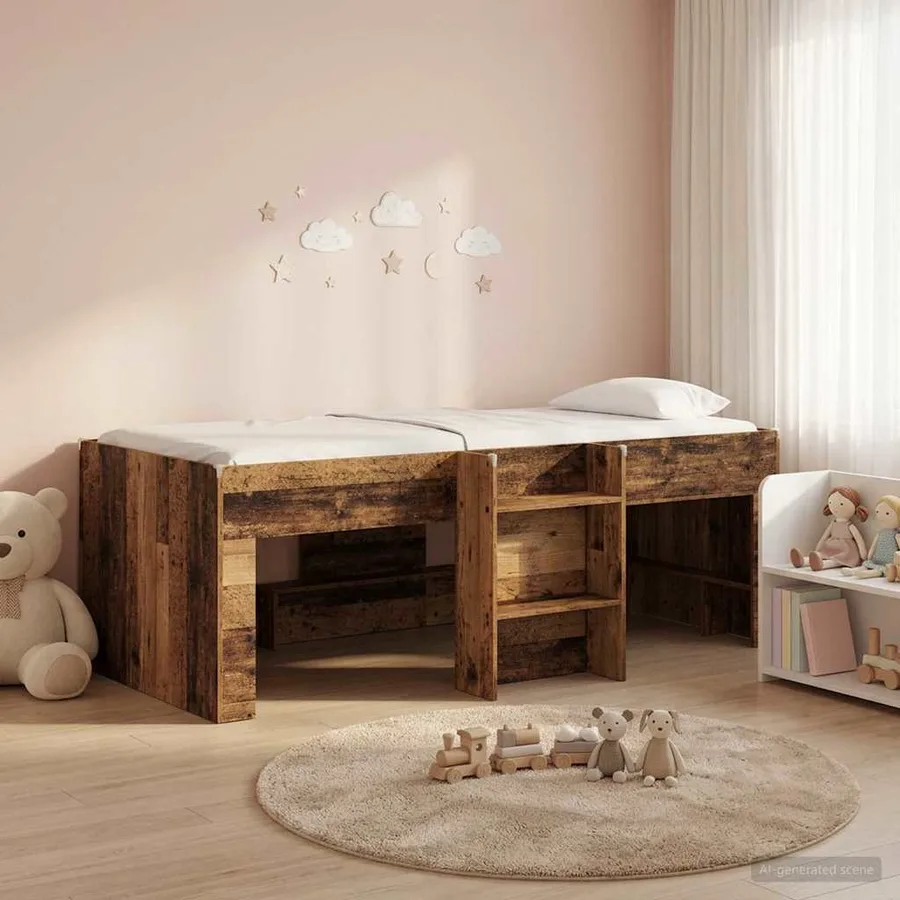 Cadre de Lit Élevé pour Enfants Bois ancien 80 x 200 cm - 3