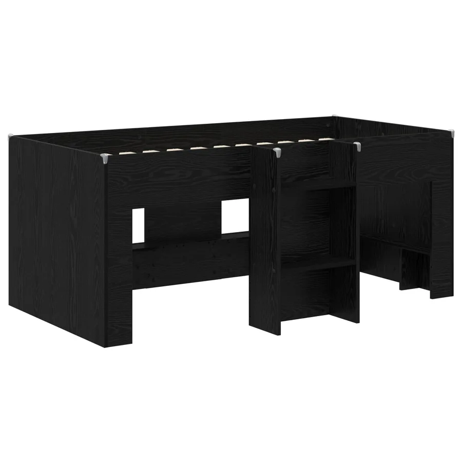 Cadre de Lit Élevé pour Enfants Chêne noir 80 x 160 cm - 4