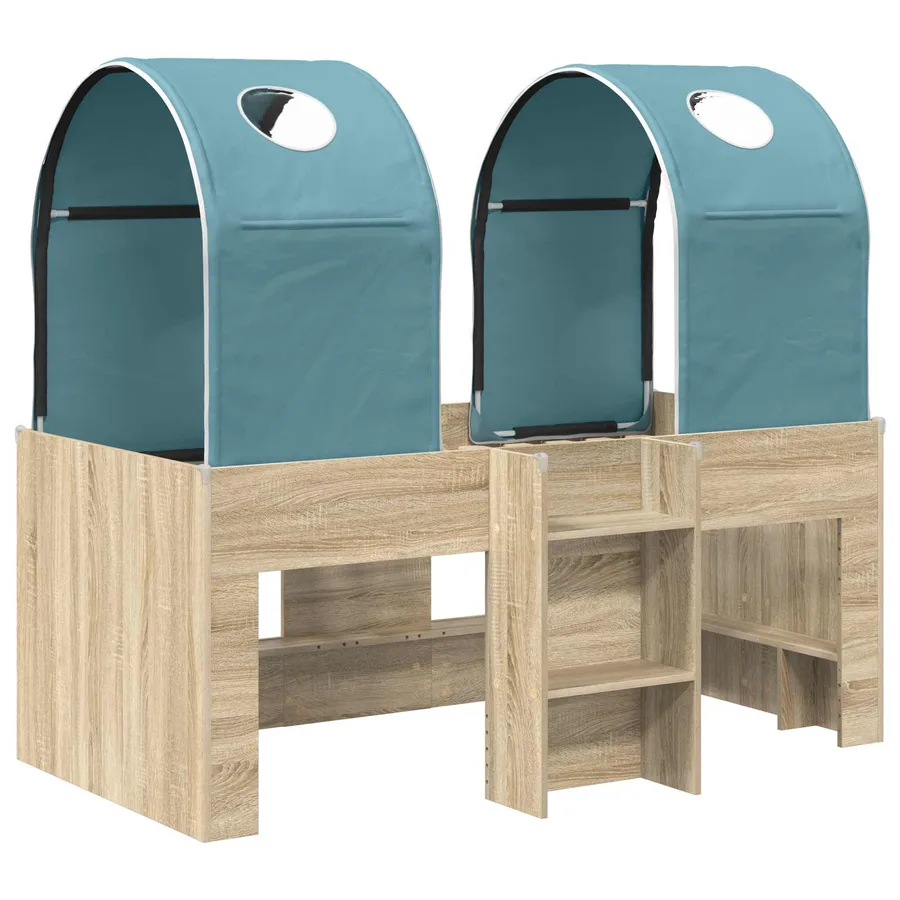Lit avec Tunnel 3 pc Sonoma et Bleu Clair Bois d'ingénierie - 3
