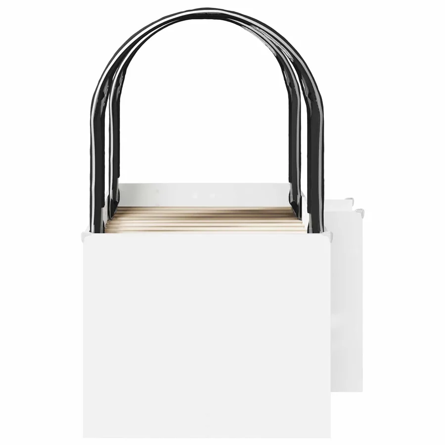 Lit avec Tunnel 3 pc Blanc et noir Bois d'ingénierie - 7