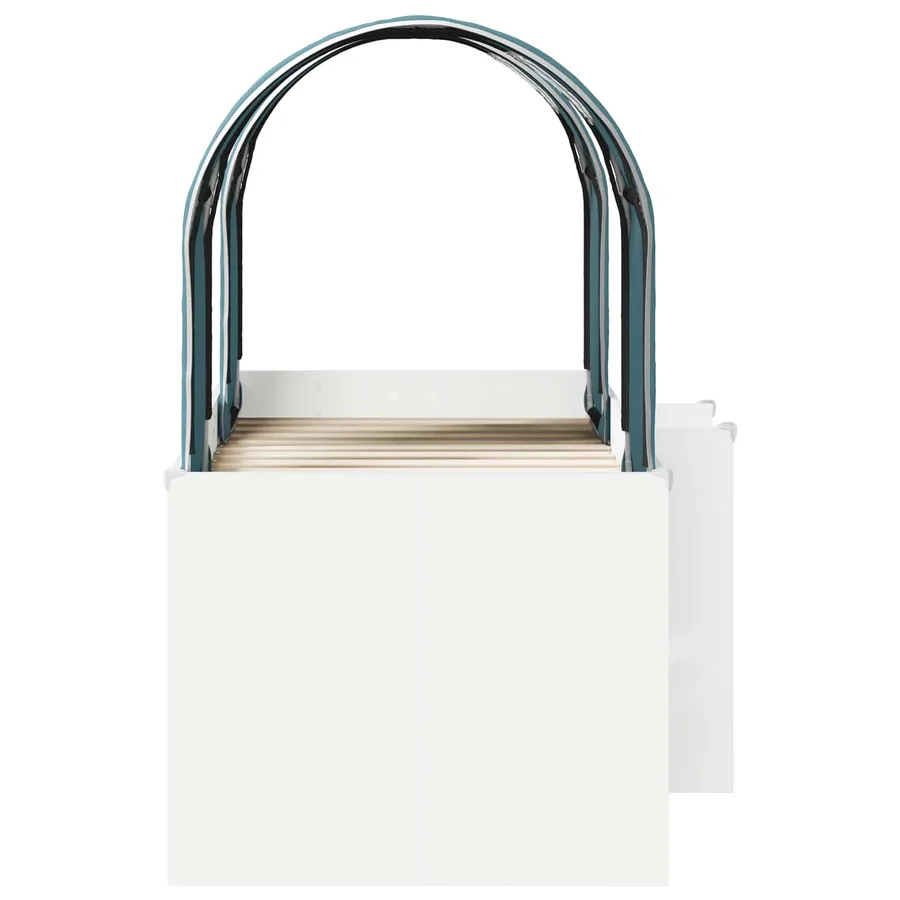 Lit avec Tunnel 3 pc Blanc et bleu clair Bois d'ingénierie - 7