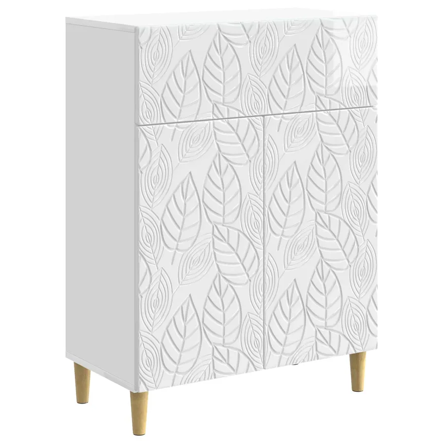 Buffet Blanc brillant 66 x 34,5 x 90 cm Bois d'ingénierie - 2