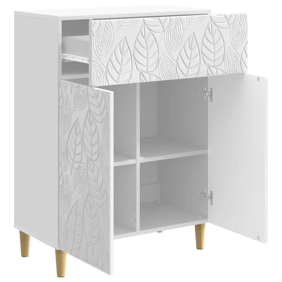 Buffet Blanc brillant 66 x 34,5 x 90 cm Bois d'ingénierie - 4