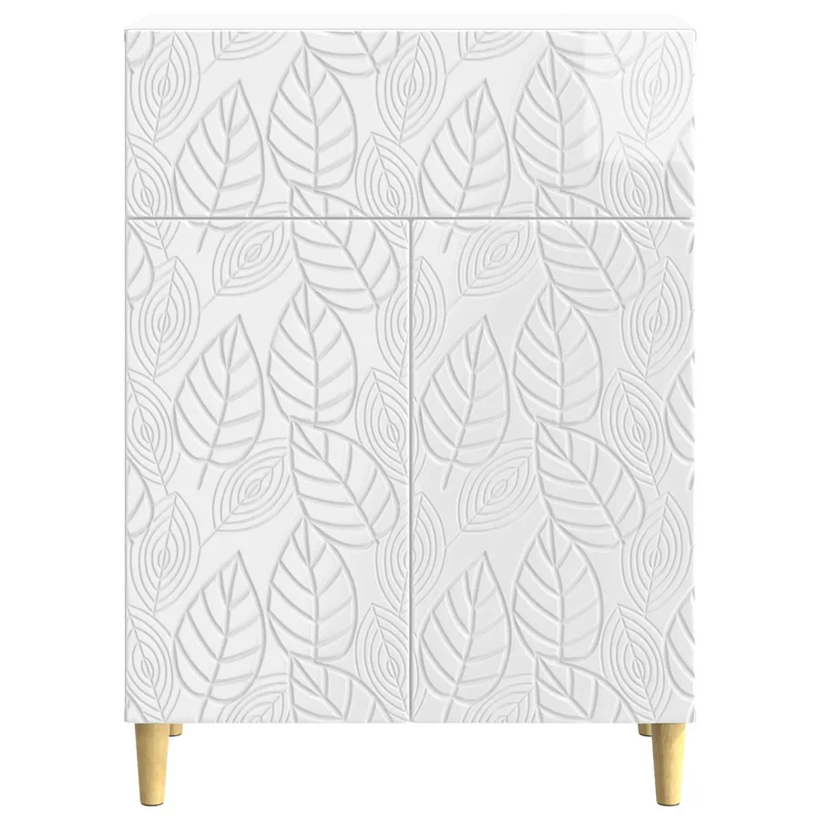 Buffet Blanc brillant 66 x 34,5 x 90 cm Bois d'ingénierie - 5