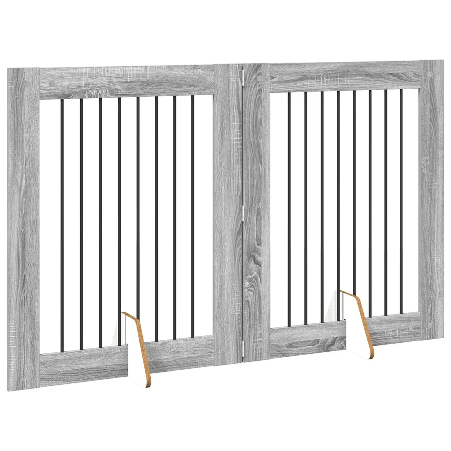 Porte de chien pliable avec supports 2 pcs Sonoma gris 160,5 cm - 3
