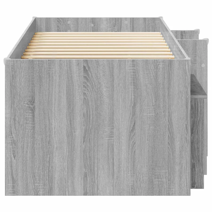 Cadre de lit en loft avec armoire avec porte 3 pc Sonoma gris - 4