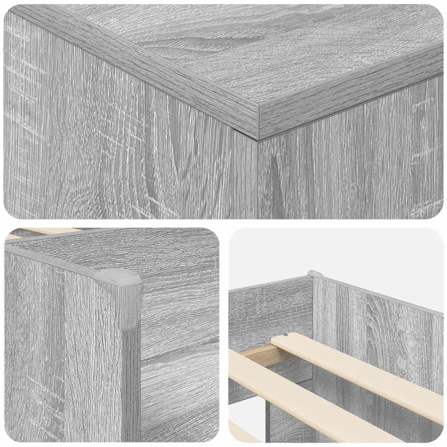 Cadre de lit en loft avec armoire avec porte 3 pc Sonoma gris - 6
