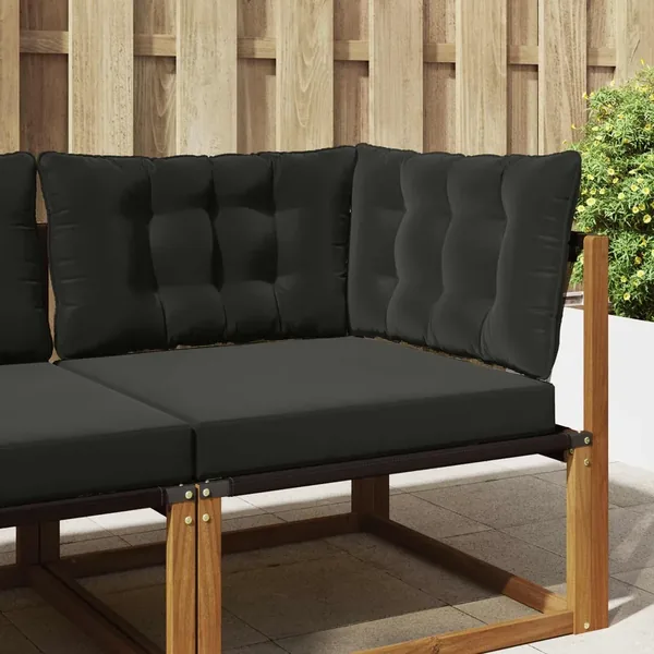Coussin de canapé d'extérieur Polyester Noir 80 x 43 x 10 cm
