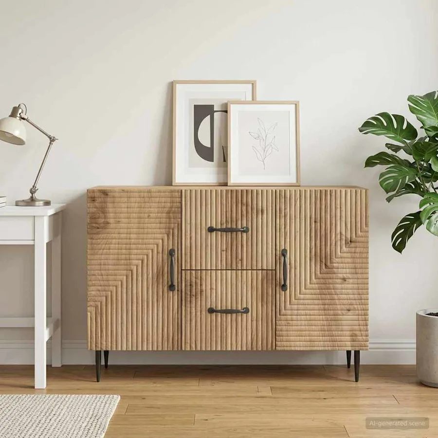 Buffet Chêne artisanal 89 x 34,5 x 60 cm Bois d'ingénierie - 4