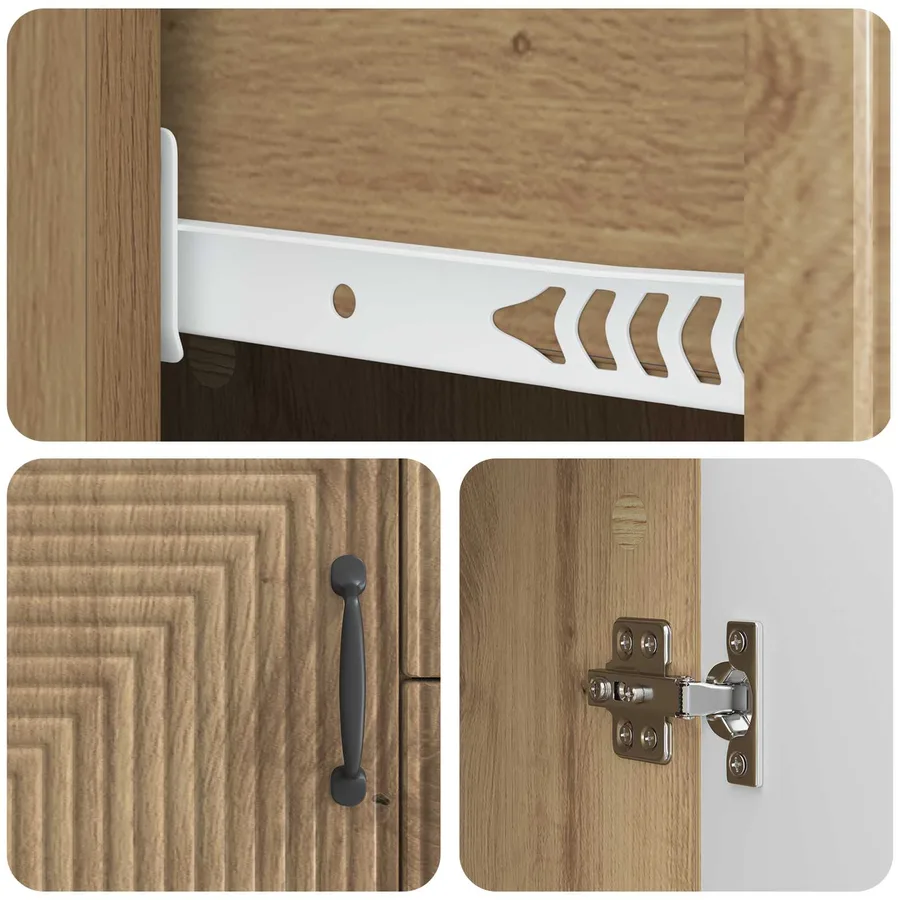 Buffet Chêne artisanal 89 x 34,5 x 60 cm Bois d'ingénierie - 9