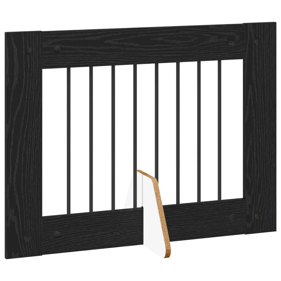 Porte de chien pliable avec supports 6 pcs Chêne noir 482 cm - 3
