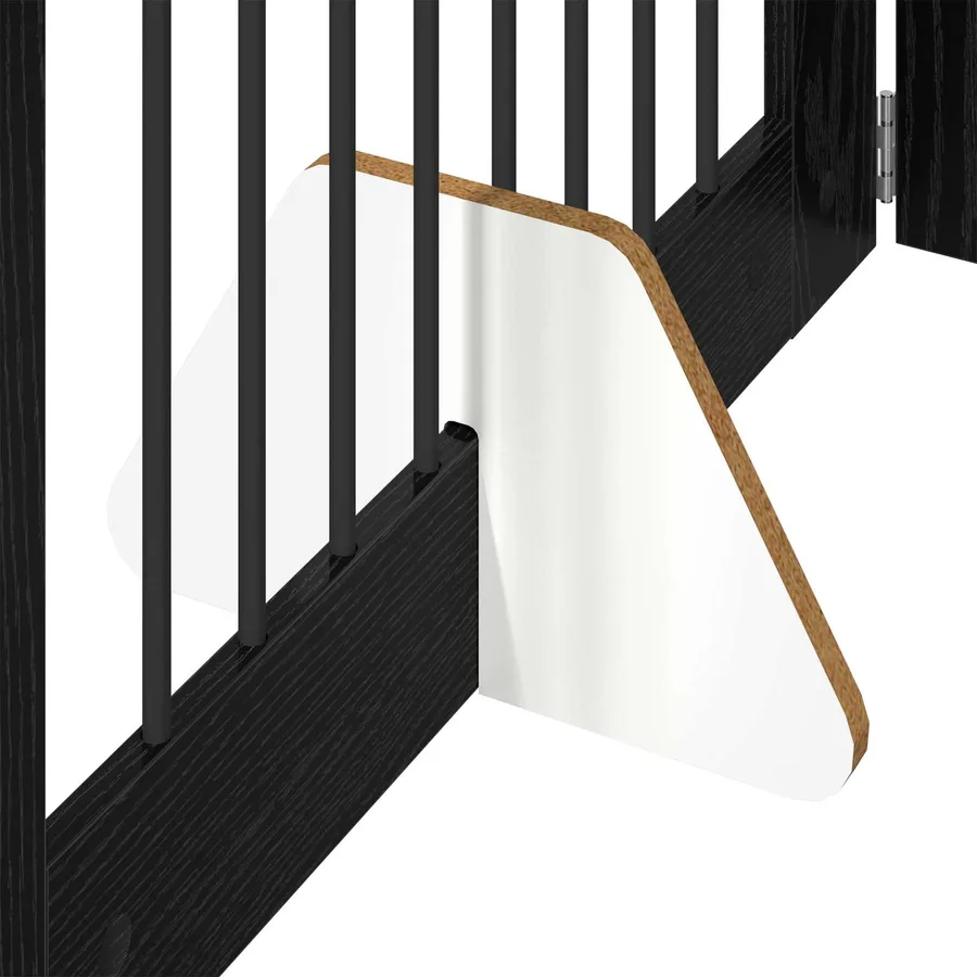 Porte de chien pliable avec supports 6 pcs Chêne noir 482 cm - 5