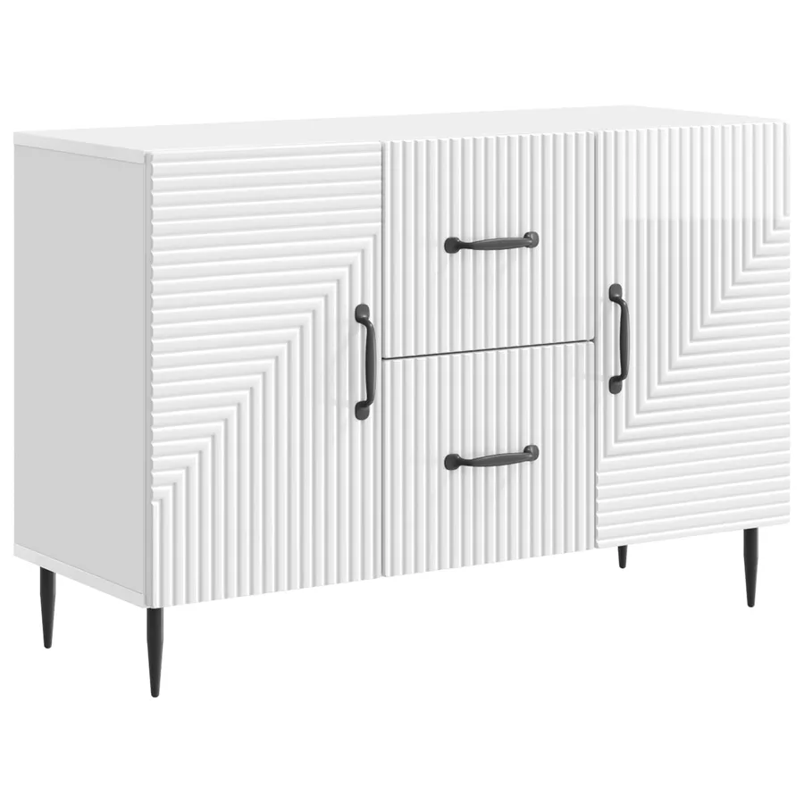 Buffet Blanc brillant 89 x 34,5 x 60 cm Bois d'ingénierie - 2