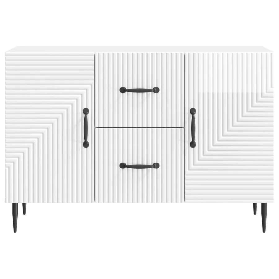Buffet Blanc brillant 89 x 34,5 x 60 cm Bois d'ingénierie - 6