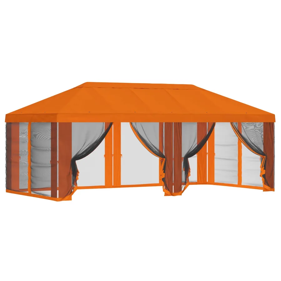 Housse de tonnelle avec murs latéraux 6 x 3 m Orange Polyester - 2