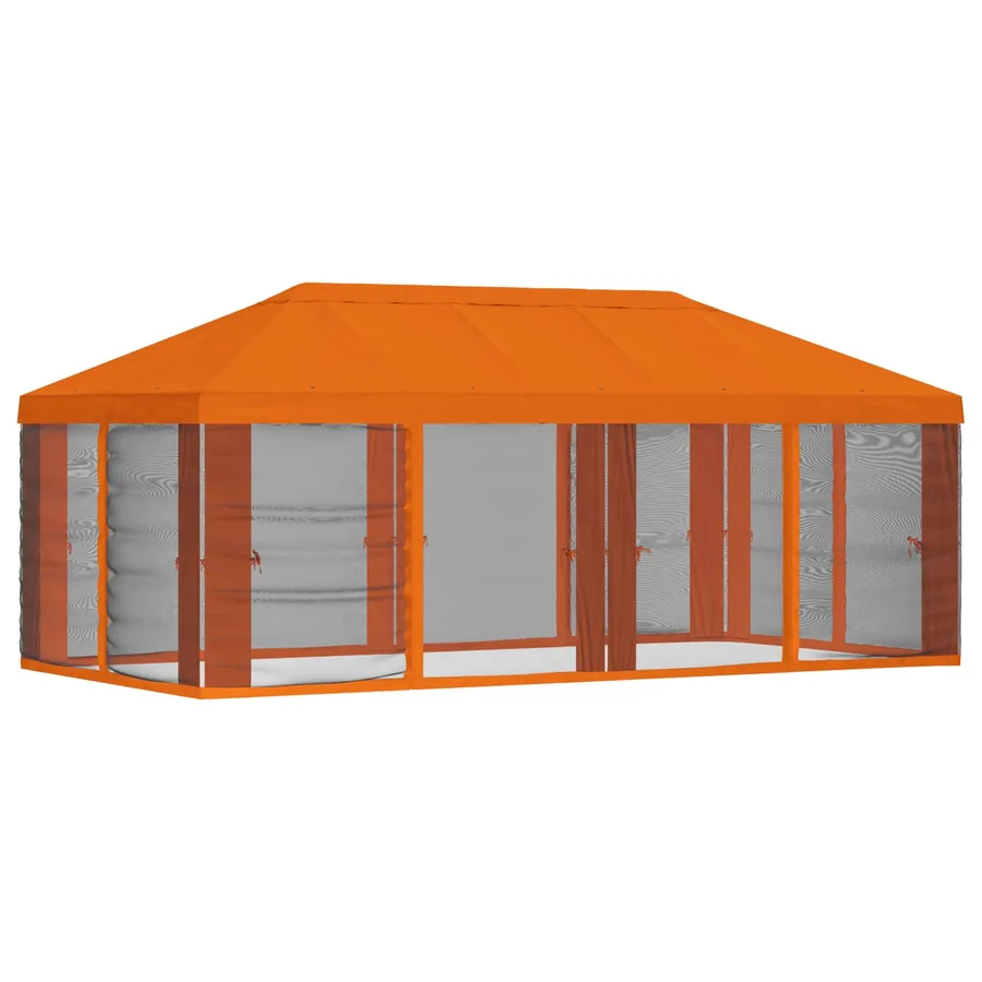 Housse de tonnelle avec murs latéraux 6 x 3 m Orange Polyester - 3