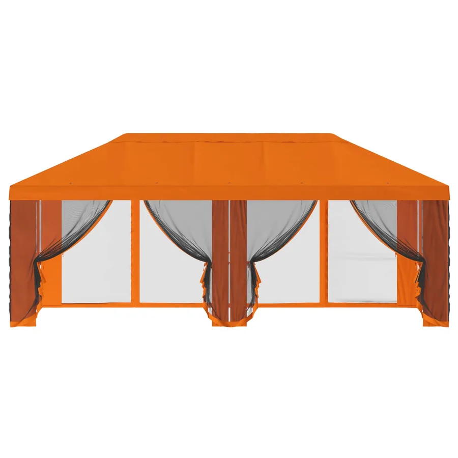 Housse de tonnelle avec murs latéraux 6 x 3 m Orange Polyester - 5