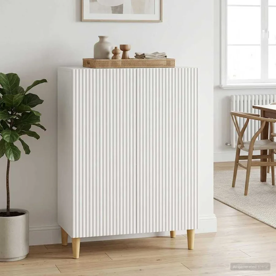 Buffet Blanc 66 x 34,5 x 90 cm Bois d'ingénierie