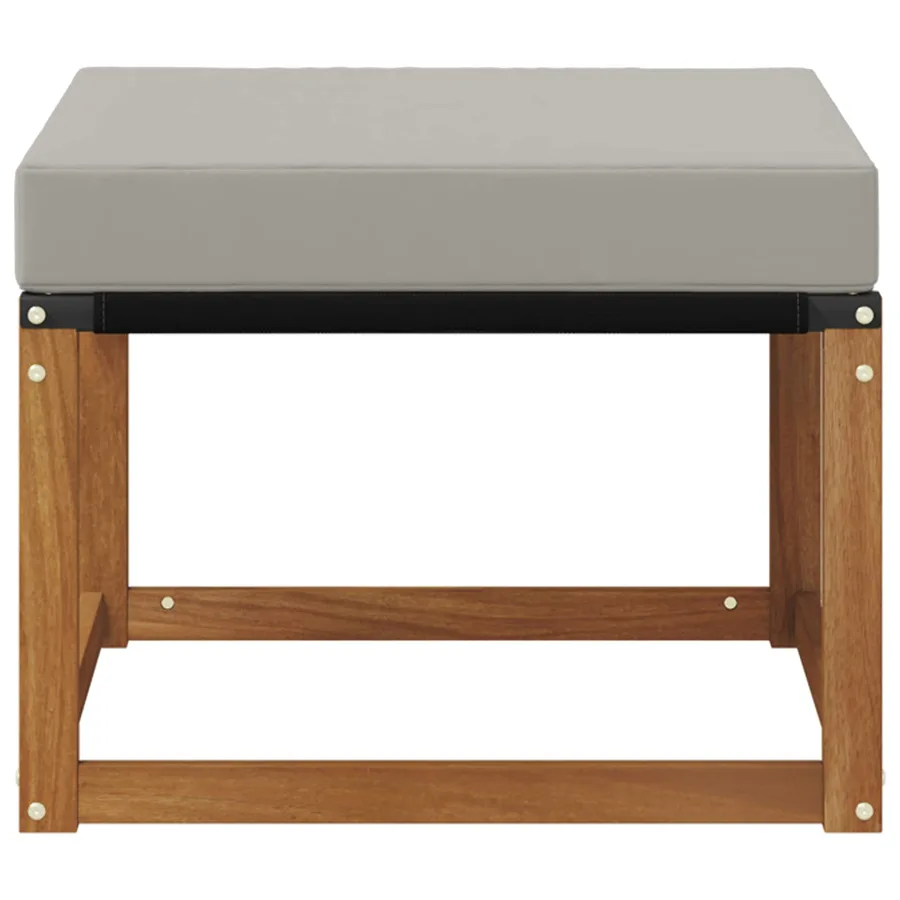 Pouf d'Extérieur Bois d'acacia massif et tissu Textilène - 4