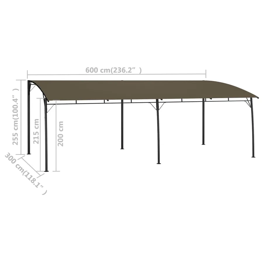 Auvents parasols 6 x 3 x 2,55 m Taupe - 6