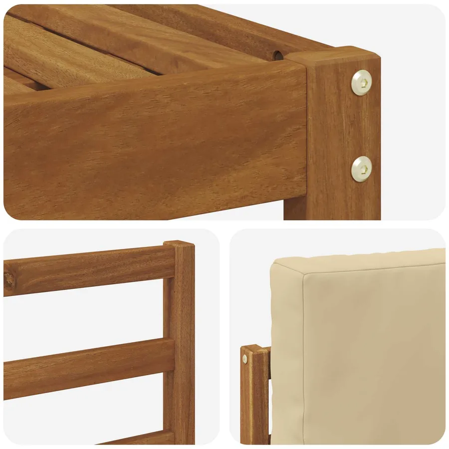 Ensemble de canapés d'extérieur 4 pcs Naturel et Beige - 5