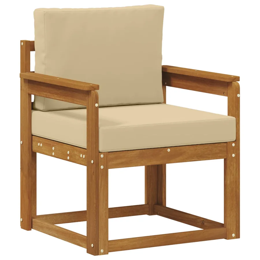 Canapé d’extérieur Bois d'acacia massif et polyester Naturel - 2