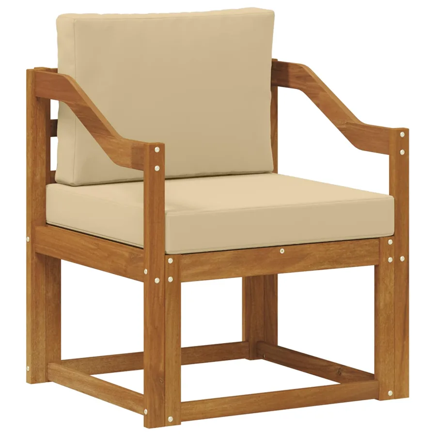 Canapé d’extérieur Bois d'acacia massif et polyester Naturel - 2