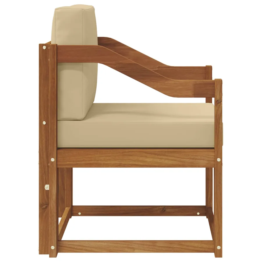 Canapé d’extérieur Bois d'acacia massif et polyester Naturel - 4